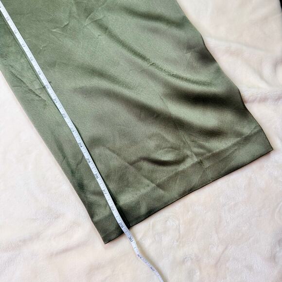 Aritzia Babaton Outgoing Satin Cargo Pants Relaxed Olive Green Women’s 8 Utility - Picture 9 of 16
